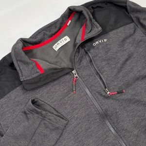 Orvis Men's XL Gray Full‎ Zip Polyester Nylon Windbreaker Jacket